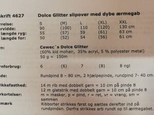 Dolce Glitter slipover med dybe ærmegab, 4627 -