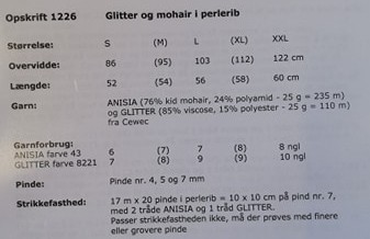 Glitter og mohair i perlerib, 1226 - Anisia/Glitter -