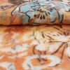 Orange blomster - Chiffon, hør/polyester - Info mangler