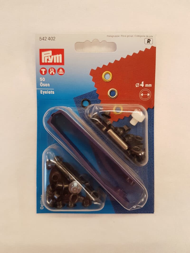 Prym snøreringe sort, 4 mm - Prym