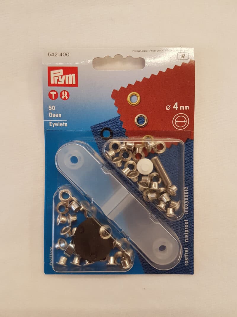 Prym snøreringe sølv, ø 4 mm - Prym