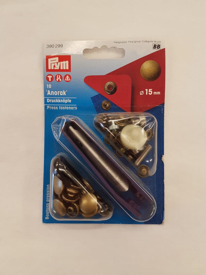 Prym trykknapper oxyderet messing, ø 15 mm - Prym