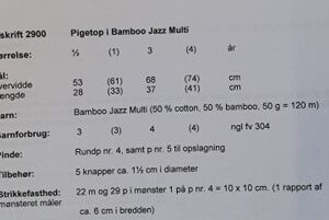 Pigetop i Bamboo Jazz Multi, 2900 -