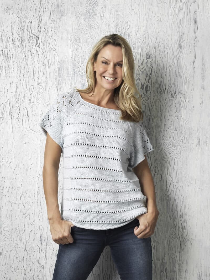 Papyrus sommerbluse, raglan og hulmønster, 4306 -