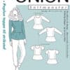 Peplun toppe til strikstof, str. XS-XL - Onion 5044 - Onion