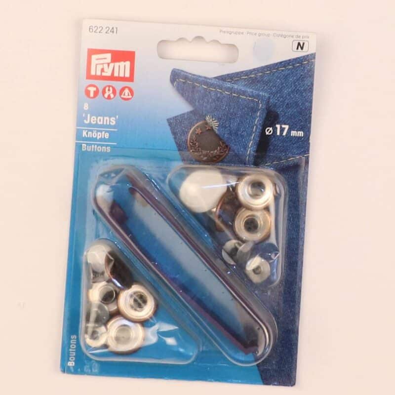 Prym jeans knap messing m. mønster - Prym