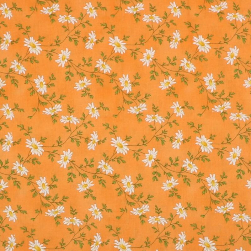 Hvid blomst på orange - Patchwork - Info mangler