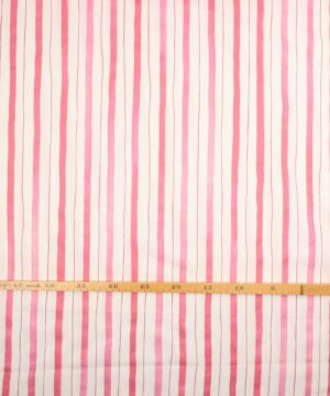 Striber i pink, lyserød, hvid - Bomuld/polyester - Info mangler