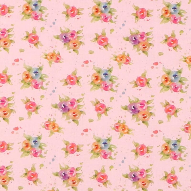 Little Darlings, blomster på lyserød - Patchwork - Info mangler