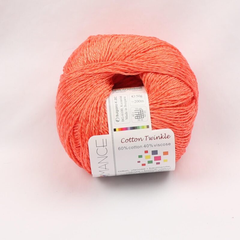 Cotton Twinkle, Bomuld/viskose - Koral fv 13 - Info mangler