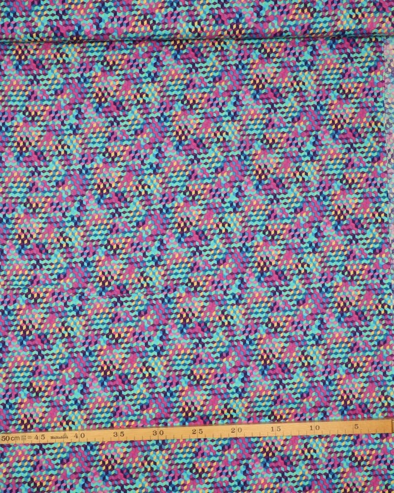 grafisk cube mønster lilla - Patchwork
