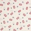 Pink nummereplade på hvid - Bomuld/polyester - Info mangler