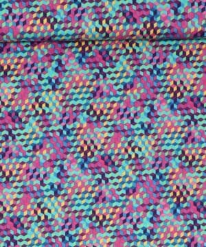 grafisk cube mønster lilla - Patchwork