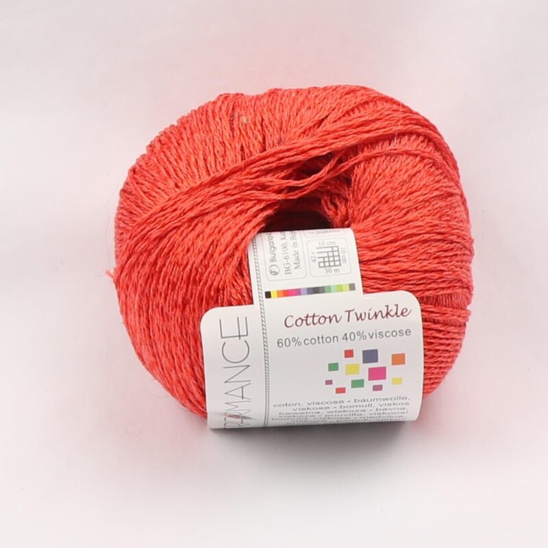 Cotton Twinkle, Bomuld/viskose - Brændt orange fv 17 - Info mangler