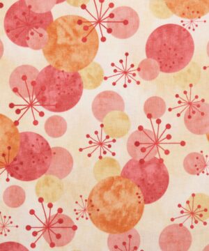 Meleret gul bund m. cirkler - Patchwork - Info mangler
