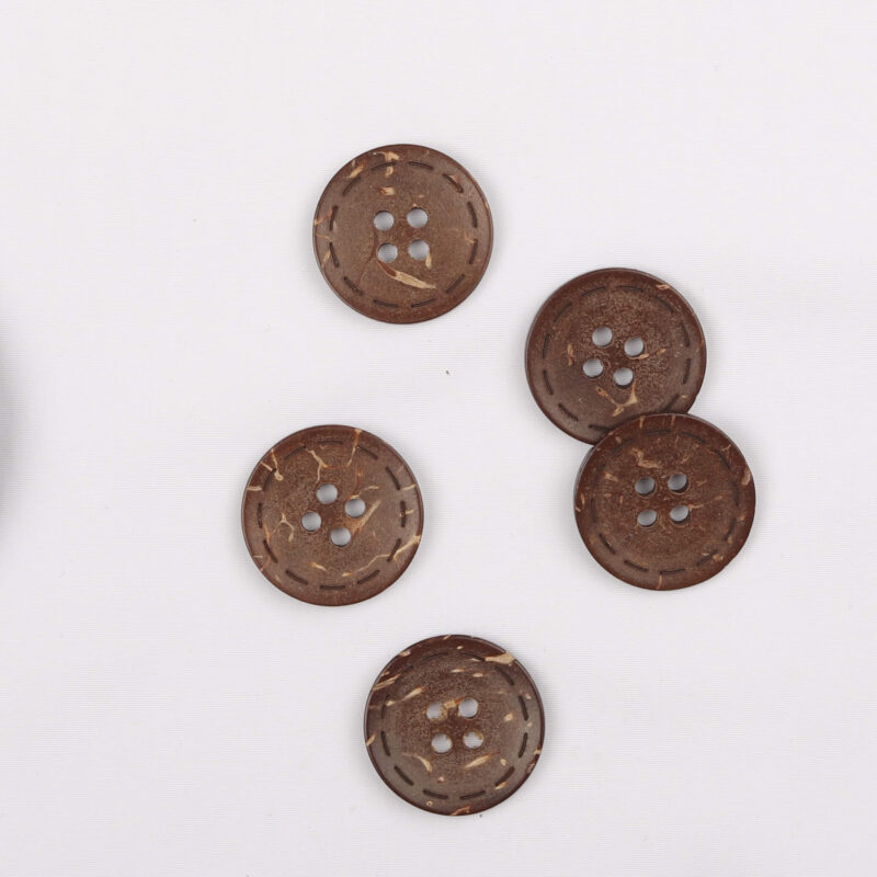 Kokosknap m. stikning, 20 mm -