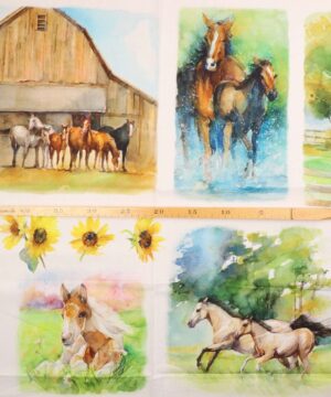 Sunflower Stampede, 8 hestemotiver- Patchwork rapport (104) - Info mangler