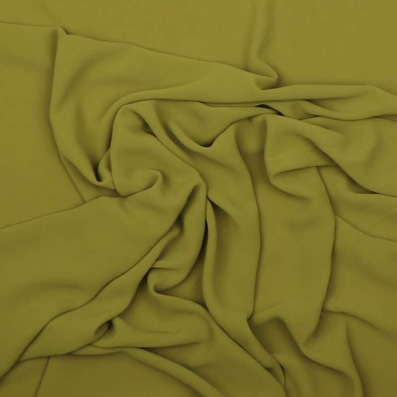 Olivengrøn - Chiffon, polyester - Info mangler