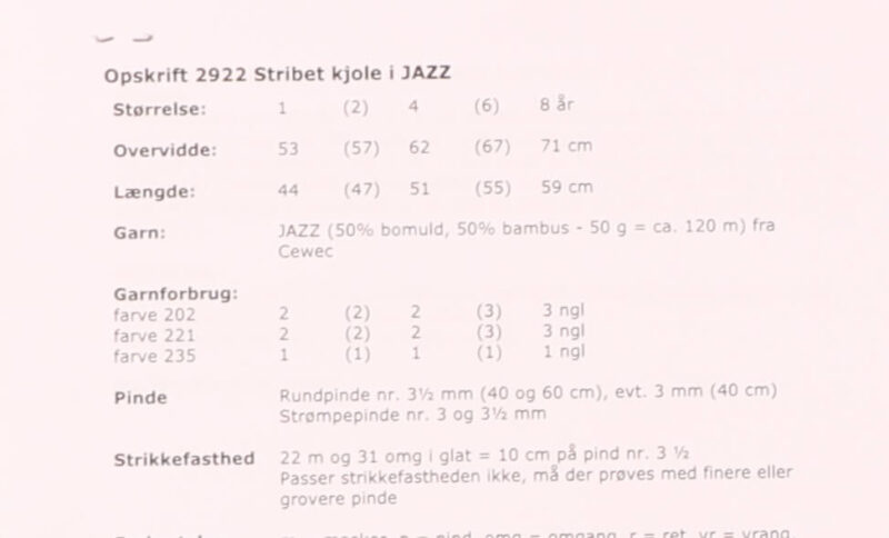 Stribet kjole i Jazz, 2922 -
