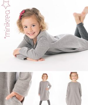 Sweat kjole str. 2-14 år – Minikrea 33040 - Minikrea
