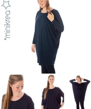 Loose fit jersey kjole, str.34-50 - Minikrea 70047 - Minikrea