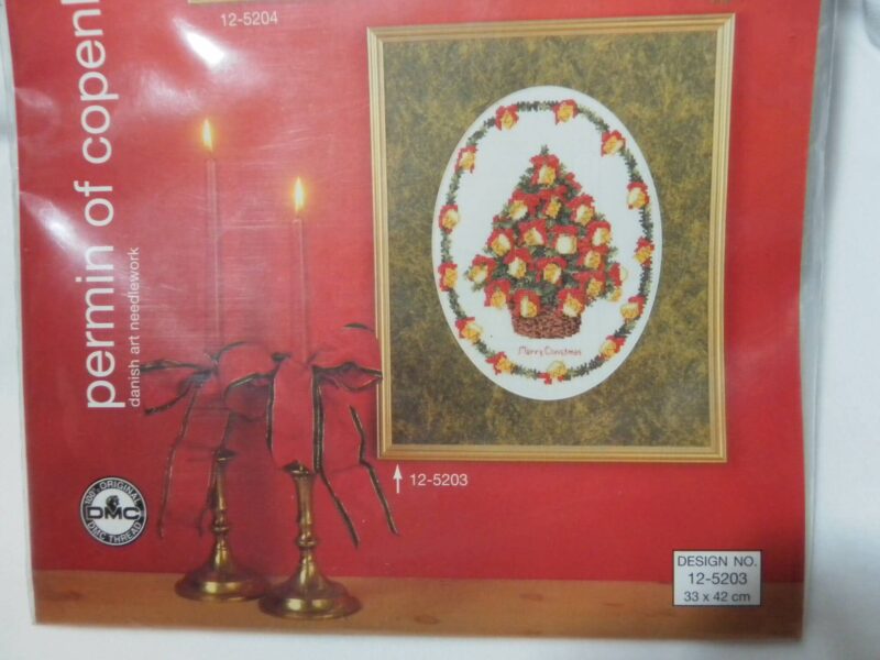 Broderi Kit - juletræ med pynt, Permin 12-5203 -