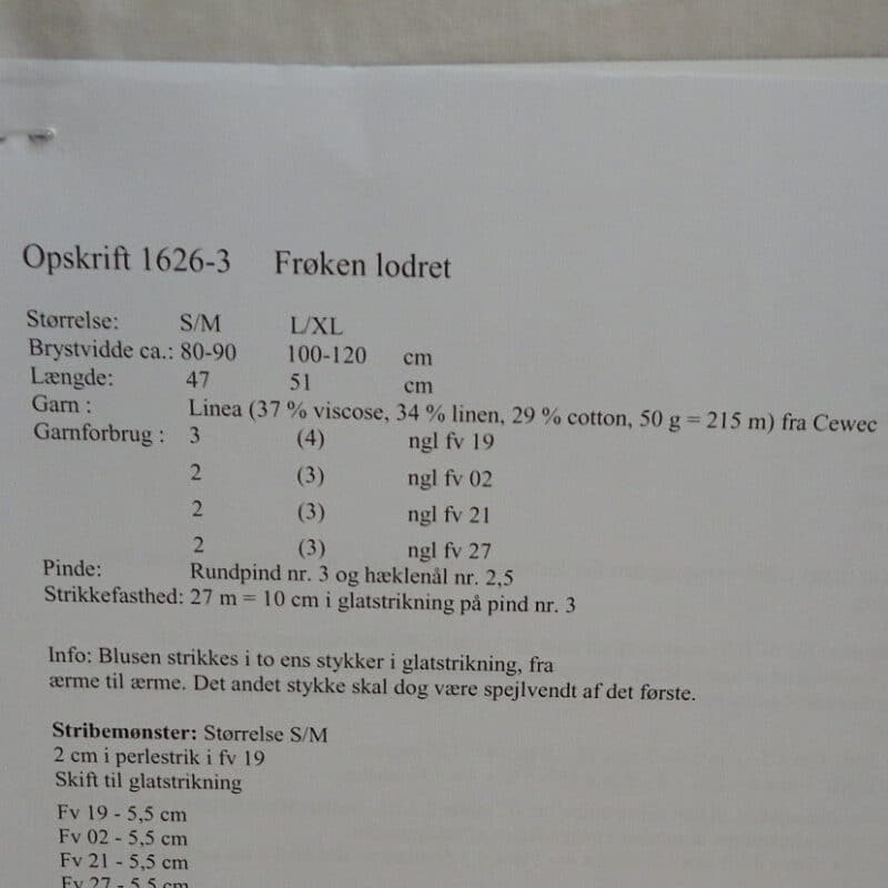 Frøken lodret, 1626-3 - Linea garn -