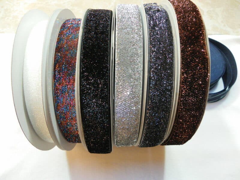 Bånd med glimmer, flere farver, 25 mm -