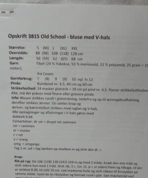 Old school - bluse med V-hals, 3815 - Tibet garn -