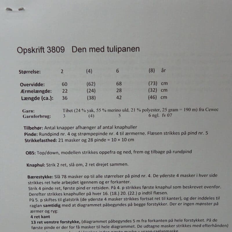 Den med tulipanen, 3809 - Tibet garn -