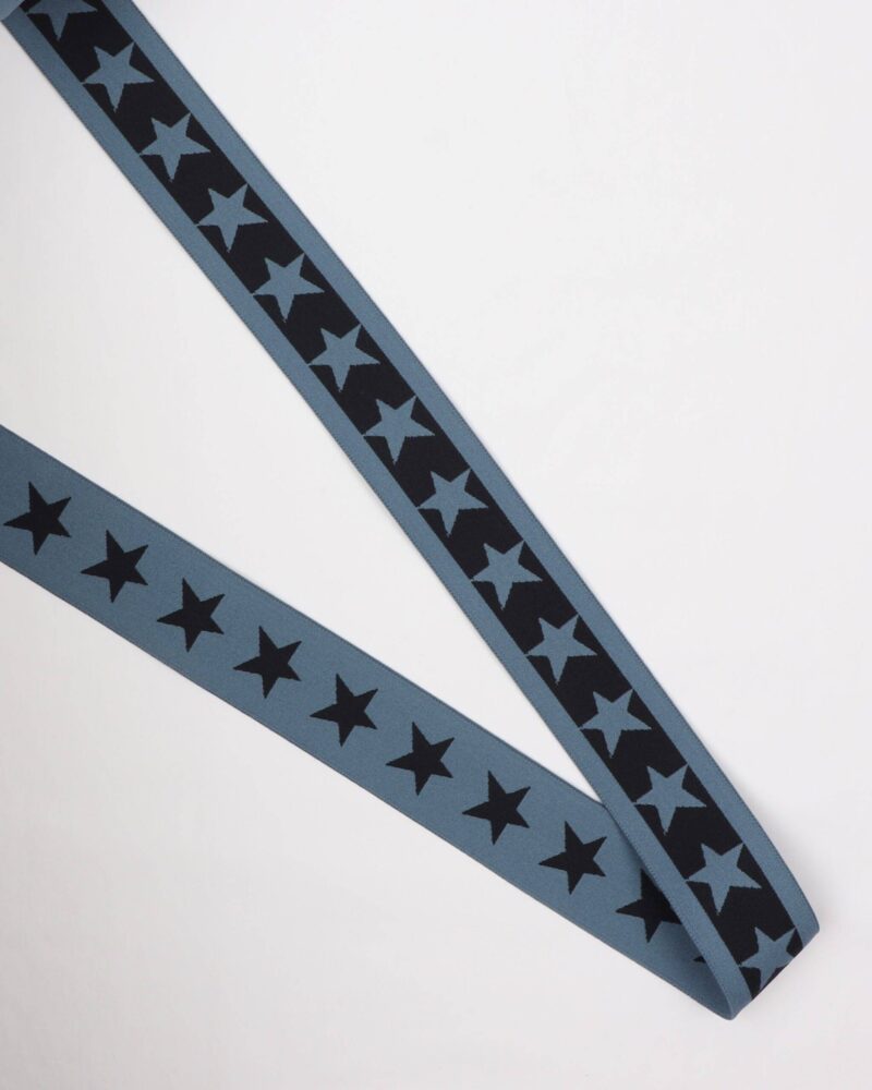 Mellemblå elastik med stjerne - 40 mm -