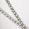 Lysegrå elastik med stjerne - 40 mm -