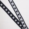 Stjerner, mørkeblå/hvid - 40 mm elastik -