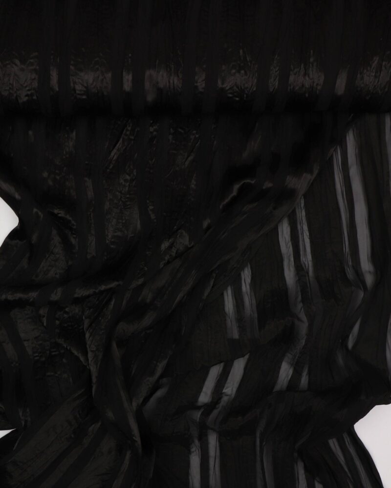 Sort med blank stribe - Chiffon, polyester - Info mangler