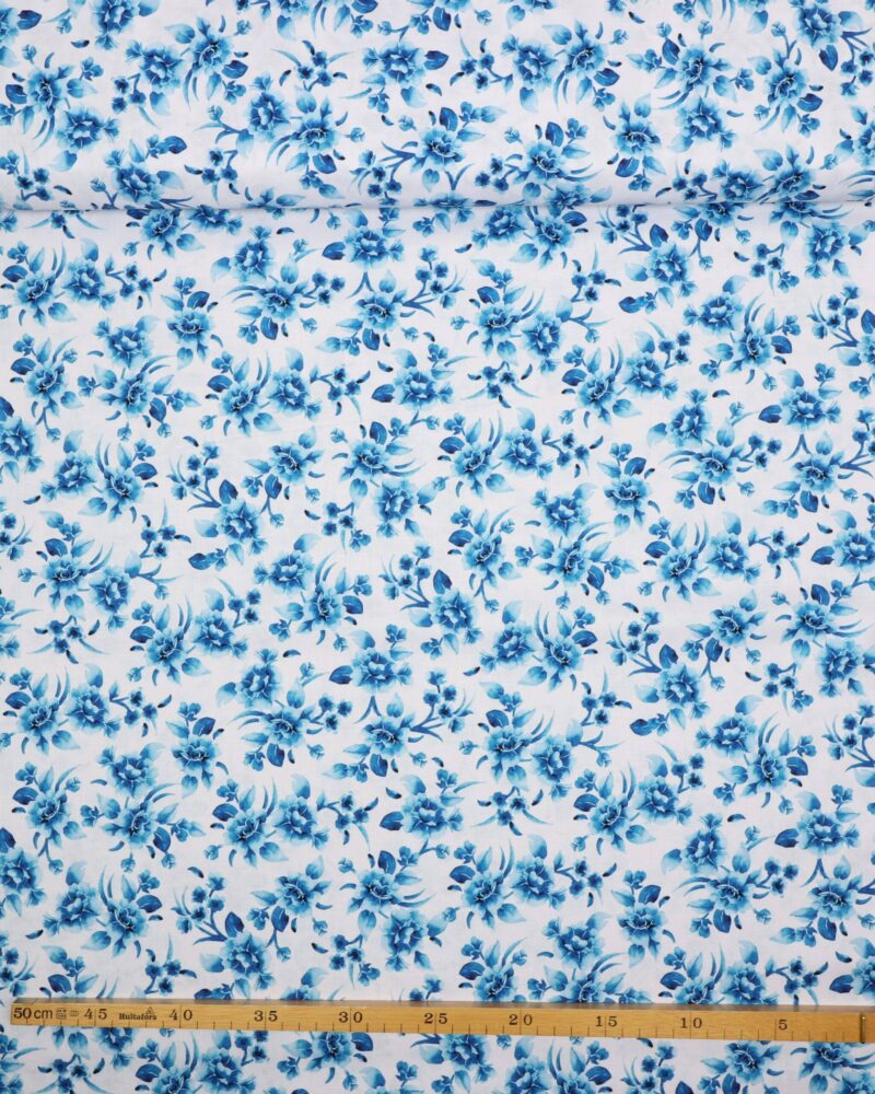 Chinoiserie Garden, blå blomster - Patchwork - Info mangler