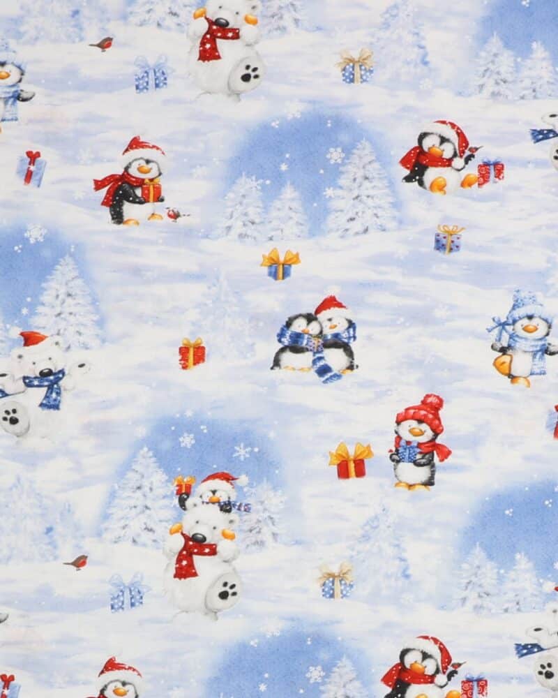 Snow what fun, pingviner i snelandskab - Patchwork - Info mangler