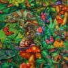 Dyr i farverig fantasiskov - Patchwork - Info mangler