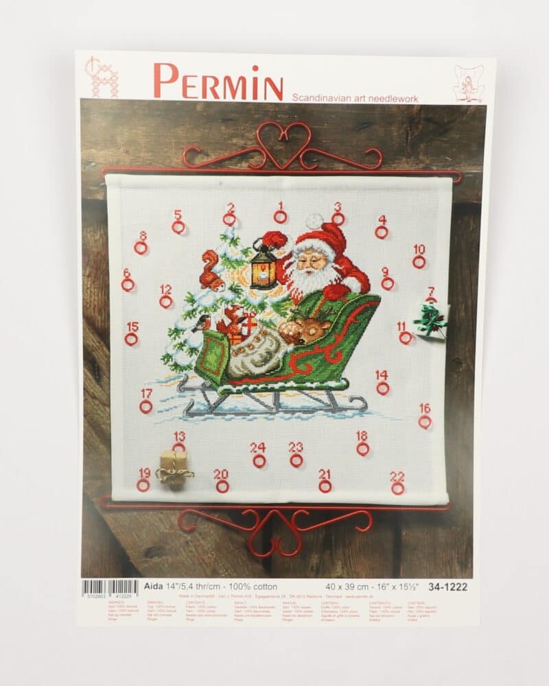 Broderi kit - Julekalender til 24 gaver 40x39 cm -