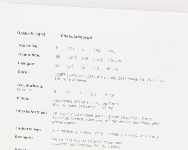 Chokoladebrud, 3842 - Strikkeopskrift -