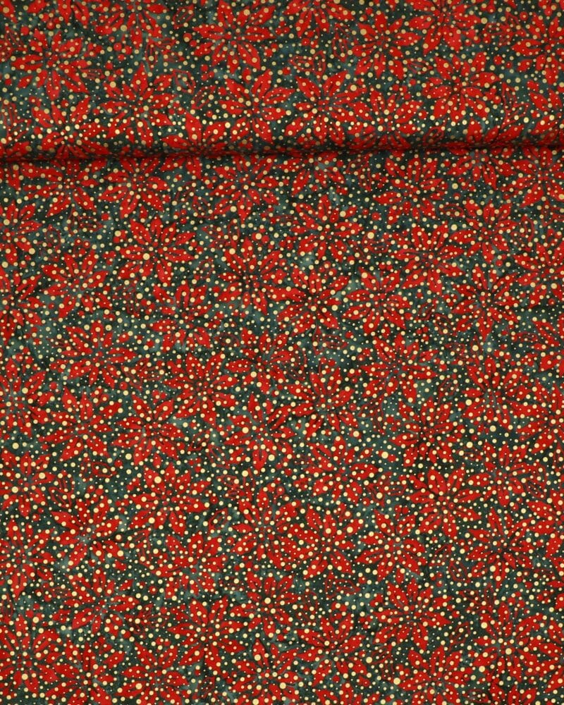 Holiday moments, røde julestjerner - Patchwork (Balistof) - Info mangler