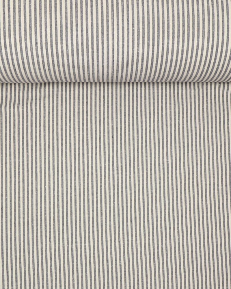 Blå/offwhite striber, 5 mm - Boligtekstil (bæredygtigt) - Info mangler