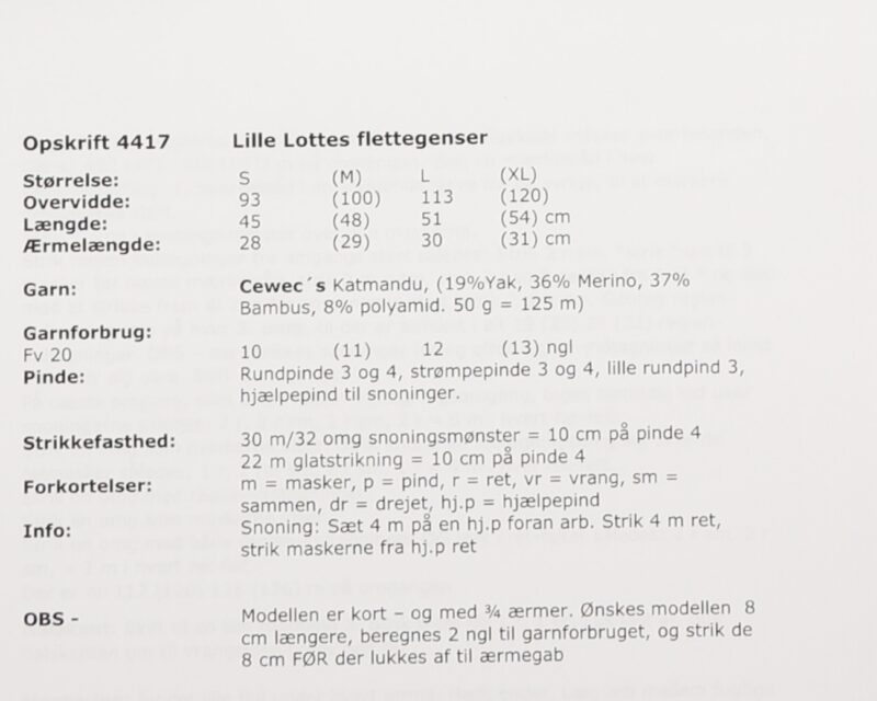 Lille Lottes flettegenser, 4417 -