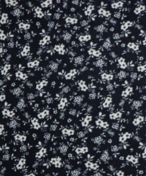 Hvide blomster på mørkeblå - Fleece - Info mangler