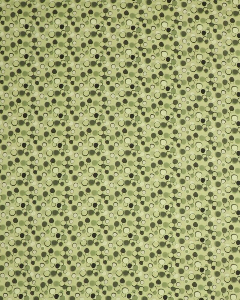 Bobler på lysegrøn - Patchwork - Stoffabrics