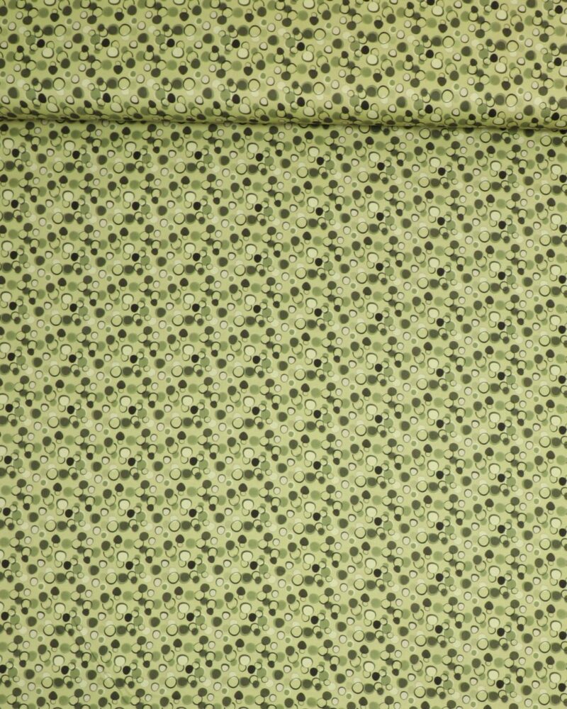 Bobler på lysegrøn - Patchwork - Stoffabrics
