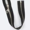 6 mm sort/sølv delbar metal lynlås - 32 cm -