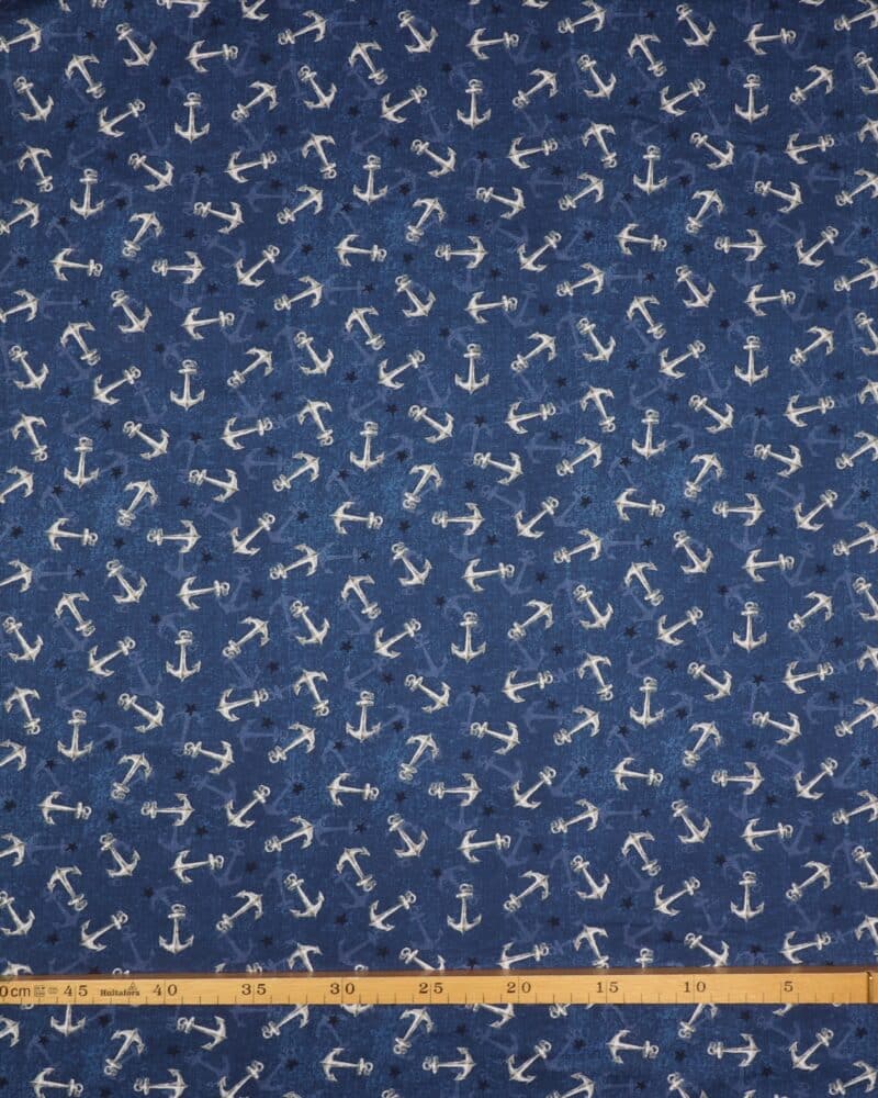 Anker på blå - Patchwork - Wilmington prints