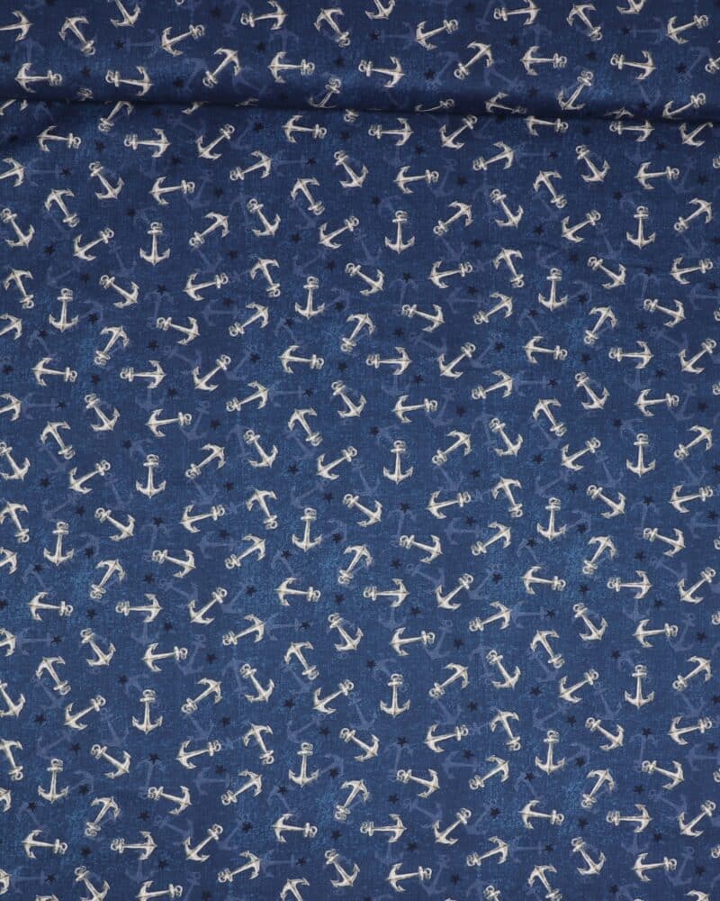 Anker på blå - Patchwork - Wilmington prints