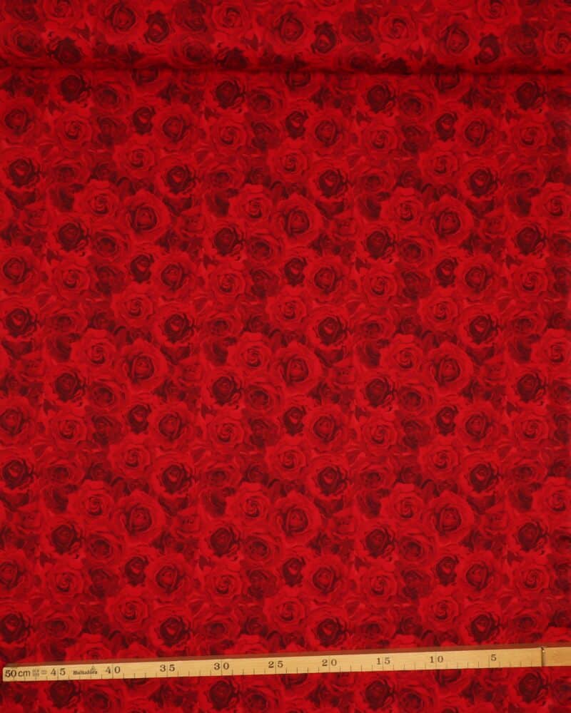 Røde roser - Patchwork - Stoffabrics
