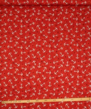Anker på rød - Patchwork - Wilmington prints